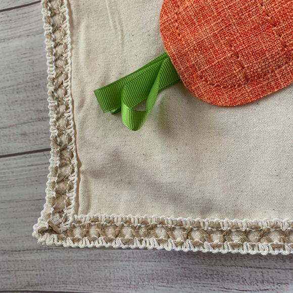House & Garden Easter Carrot Table Runner Green Ribbon Leaves 14x48 - Picture 5 of 14